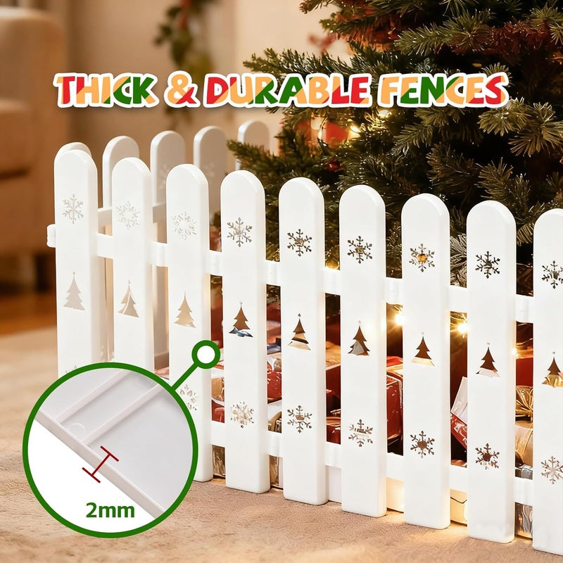 REILEIHODE Christmas Tree Fence 30 Pieces Thick Christmas Tree Blocker for Pets Dogs Cats White Plastic Tree Protectors Barrier for Wedding Party Decor Garden Home 129 x 11 Inches - Image 3